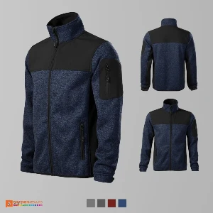 jachete barbatesti bleumarin softshell cu buzunar pe maneca ad550 poza 2
