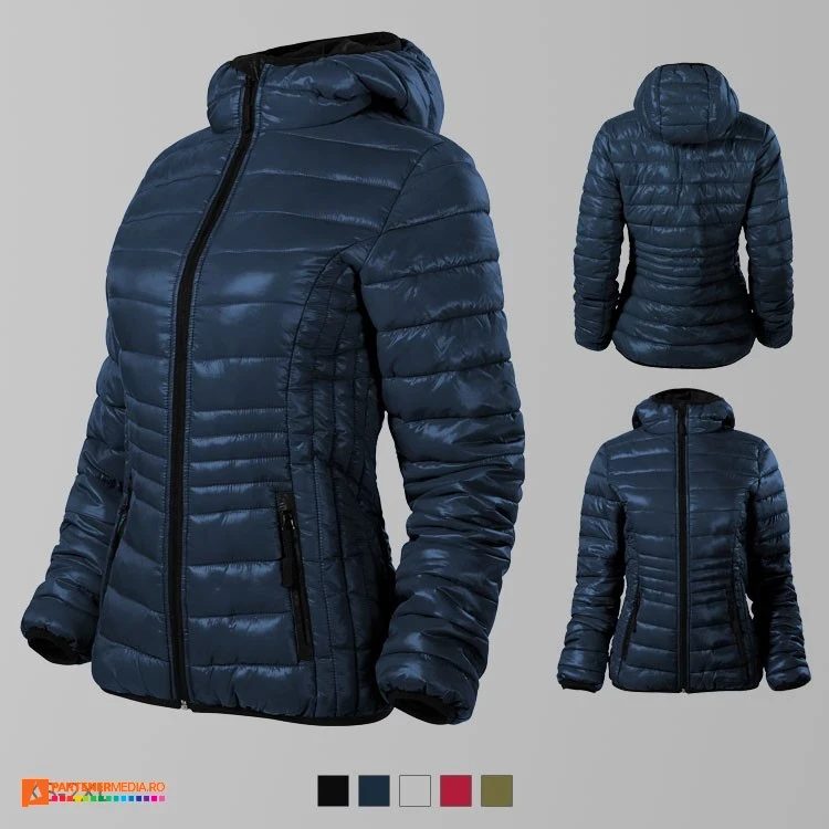 jachete de dama bleumarin cu gluga ad551 poza 2