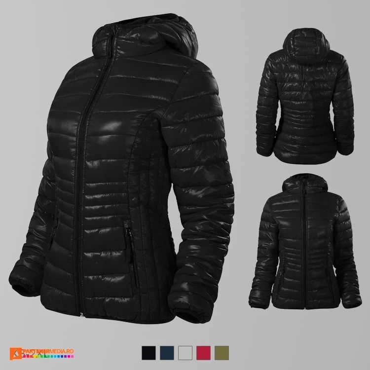 jachete de dama negre cu gluga ad551 poza 5