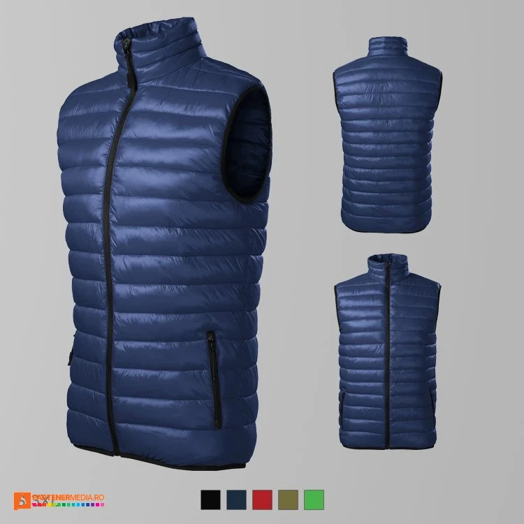veste matlasate barbatesti bleumarin cu guler inalt ad553 poza 2