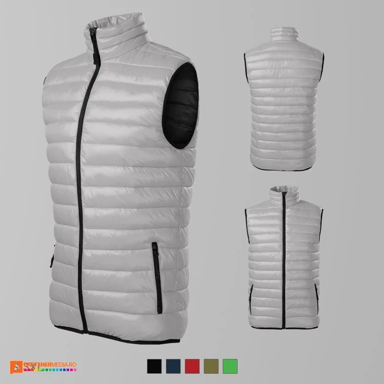 veste matlasate barbatesti gri cu guler inalt ad553 poza 3