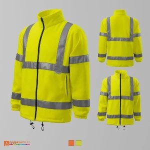 jachete fleece glabene unisex cu benzi reflectorizante ad5v1 poza 2