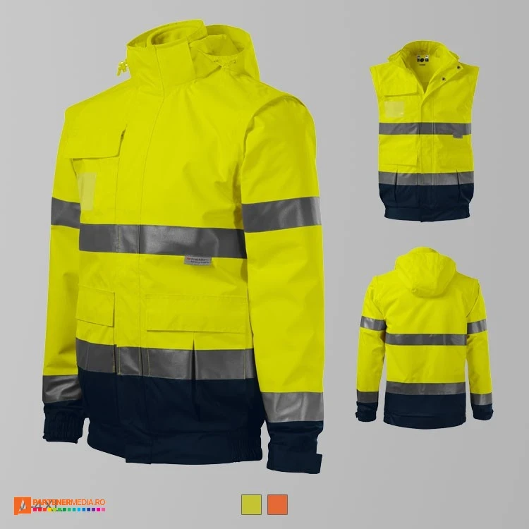 jachete galbene unisex 4 in 1 reflectorizante ad5v2 jachete galbene unisex 4 in 1 reflectorizante ad5v2 poza 2