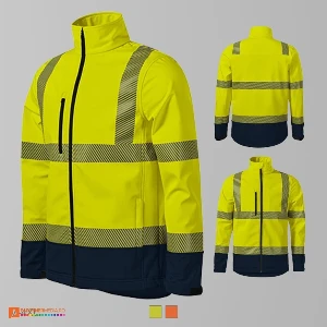 jachete unisex softshell reflectorizante galbene ad5v3 poza 2