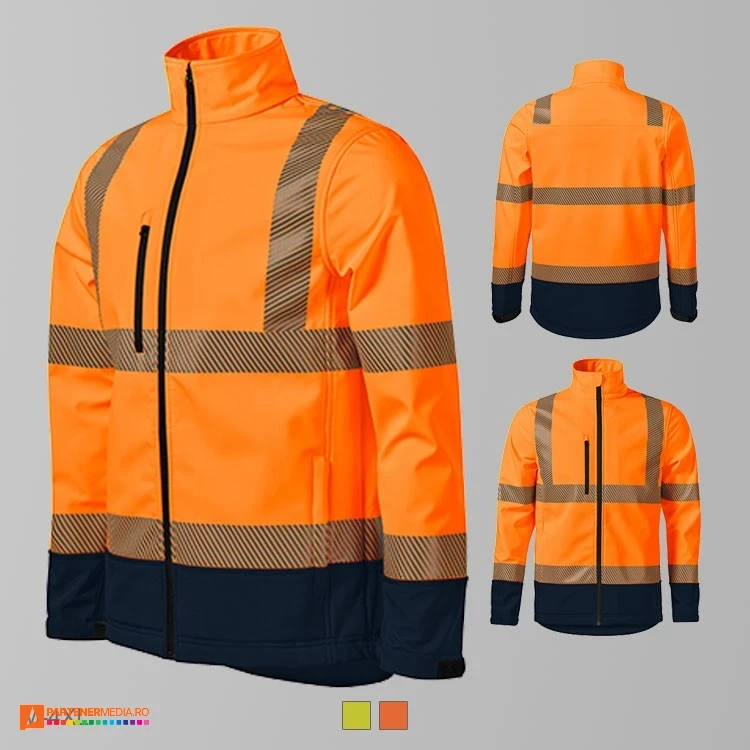 jachete unisex softshell reflectorizante portocalii ad5v3 jachete unisex softshell reflectorizante portocalii ad5v3 poza 3