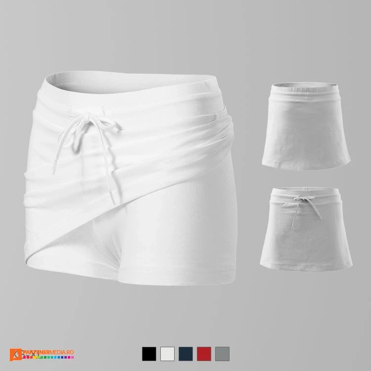 fuste albe tip pantalon pentru dame ad604 poza 2