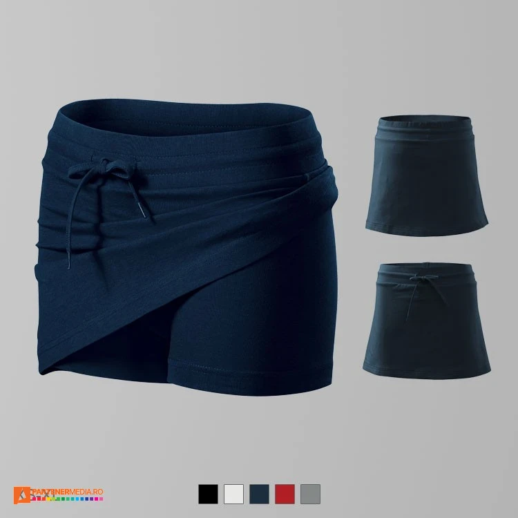 fuste bleumarin tip pantalon pentru dame ad604 poza 3