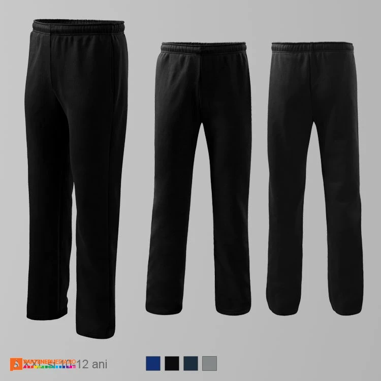 pantaloni lungi barbatesti negri din bumbac si poliester ad607 poza 5