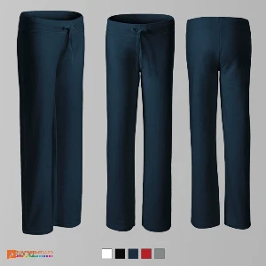 pantaloni lungi de dama bleumarin din bumbac si poliester ad608 poza 3