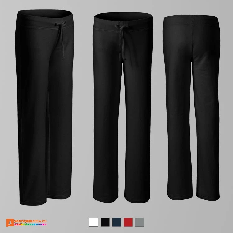 pantaloni lungi de dama negri din bumbac si poliester ad608 pantaloni lungi de dama negri din bumbac si poliester ad608 poza 5