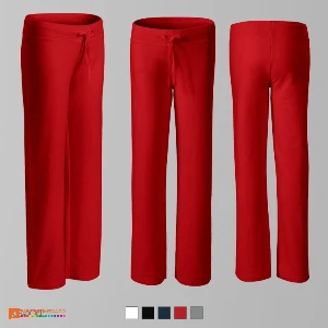 pantaloni lungi de dama rosii din bumbac si poliester ad608 poza 6