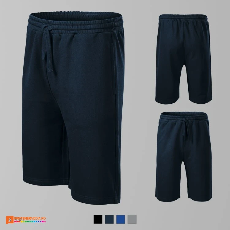 pantaloni scurti bleumarin barbatesti din bumbac si poliester ad611 poza 3