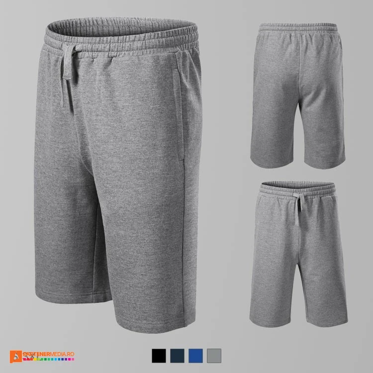 pantaloni scurti gri barbatesti din bumbac si poliester ad611 poza 4