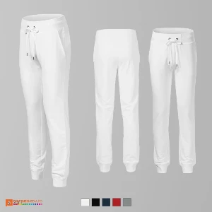 pantaloni barbatesti albi cu buzunare laterale ad614 poza 2