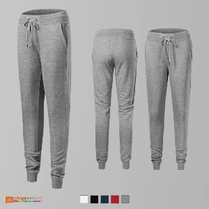 pantaloni de dama gri din bumbac si poliester cu buzunare laterale ad615 poza 4