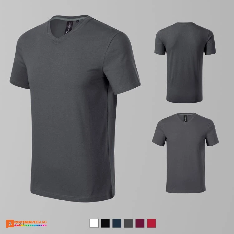 tricouri gri barbatesti din bumbac si elastan ad700 tricouri gri barbatesti din bumbac si elastan ad700 poza 4