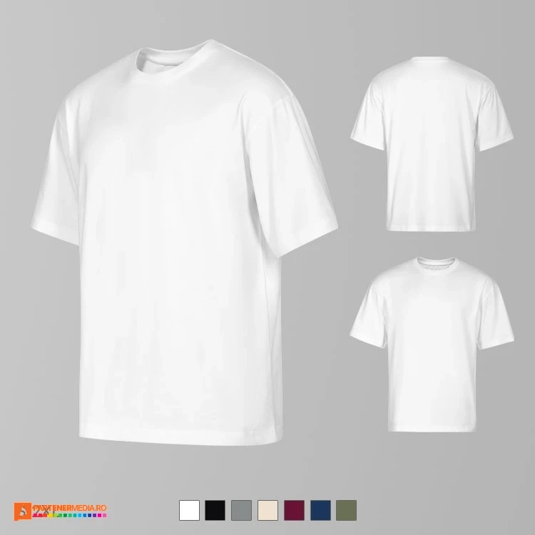 tricouri albe promotionale unisex din poliester ad812 poza 2