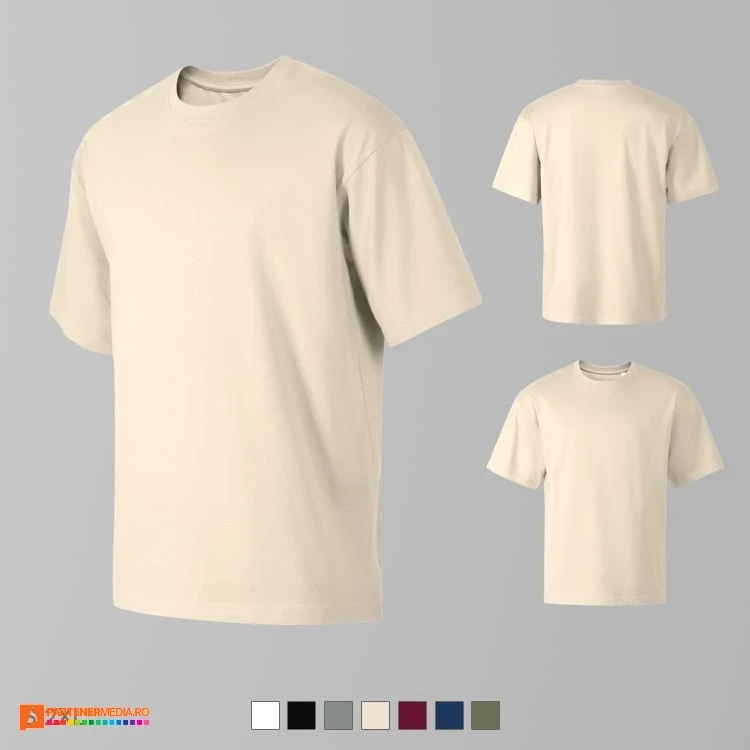 tricouri crem promotionale unisex din poliester ad812 poza 4
