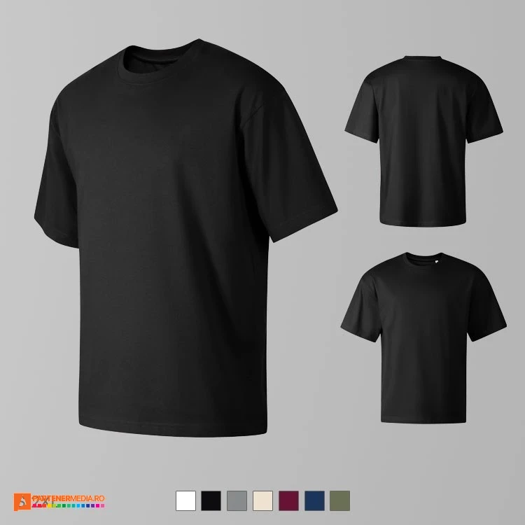 tricouri negre promotionale unisex din poliester ad812 poza 7