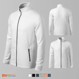 hanorace fleece barbatesti albe din poliester reciclat ad852 poza 3