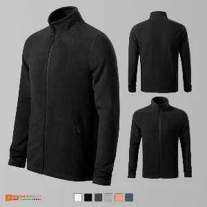 hanorace fleece barbatesti negre din poliester reciclat ad852 poza 6