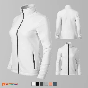 hanorace fleece albe de dama din poliester reciclat ad853 poza 3