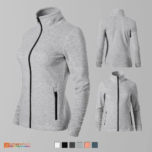 hanorace fleece gri deshis de dama din poliester reciclat ad853 poza 4