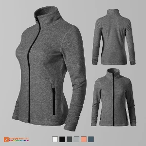 hanorace fleece gri inchis de dama din poliester reciclat ad853 poza 5