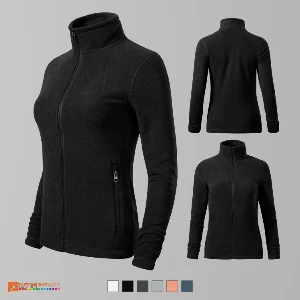 hanorace fleece negre de dama din poliester reciclat ad853 poza 6