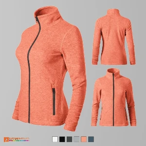 hanorace fleece portocalii de dama din poliester reciclat ad853 poza 7