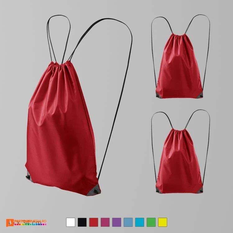 rucsaci drawstring rosii din poliester cu snururi negre ad912 poza 7