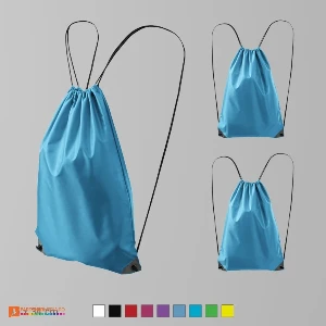 rucsaci drawstring turquise din poliester cu snururi negre ad912 poza 8