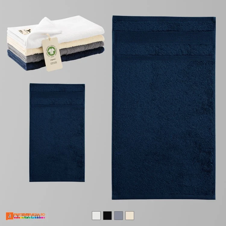 prosoape promotionale mici bleumarin din bumbac organic ad916 poza 3