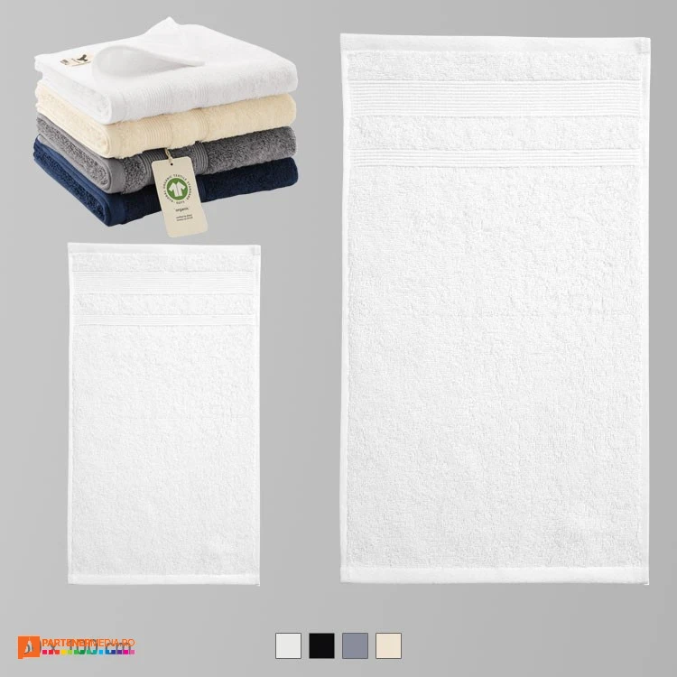 prosoape albe din bumbac organic de 70x140 cm ad917 poza 2