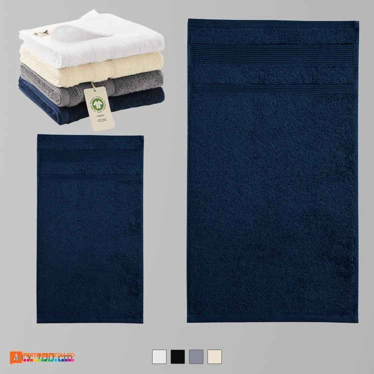 prosoape bleumarin din bumbac organic de 70x140 cm ad917 poza 3