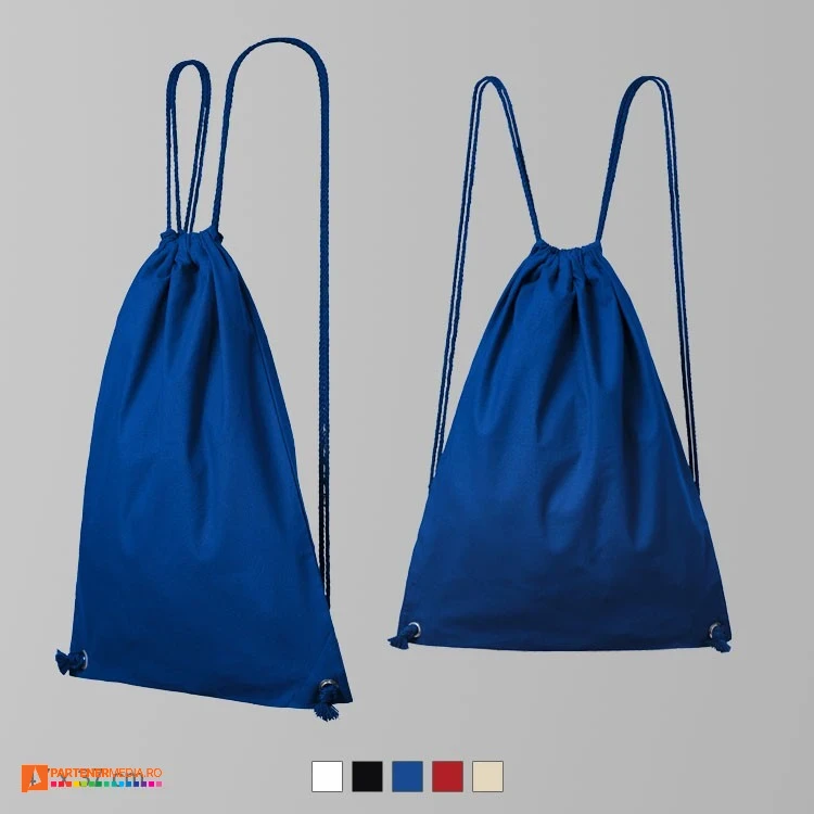 rucsaci drawstring albastri unisex din bumbac ad922 poza 3