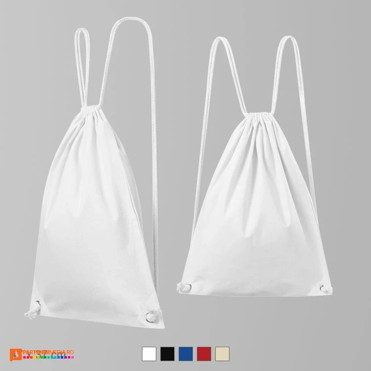 rucsaci drawstring albi unisex din bumbac ad922 poza 2