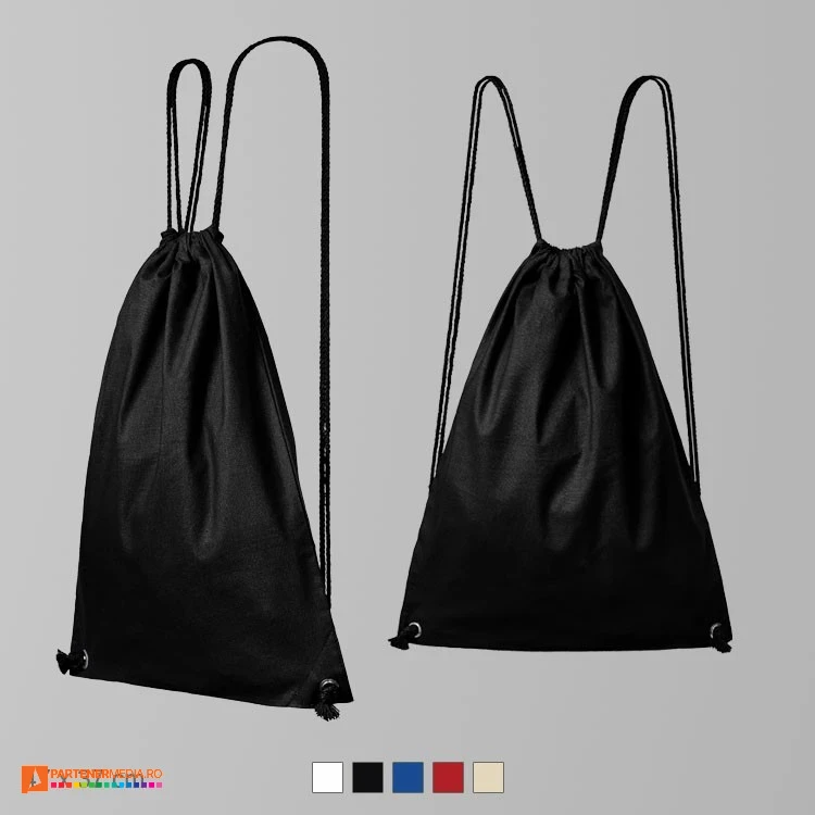 rucsaci drawstring negri unisex din bumbac ad922 poza 5