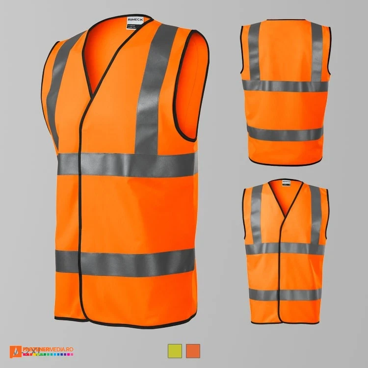 veste reflectorizante unisex portocalii ad9v3 poza 3