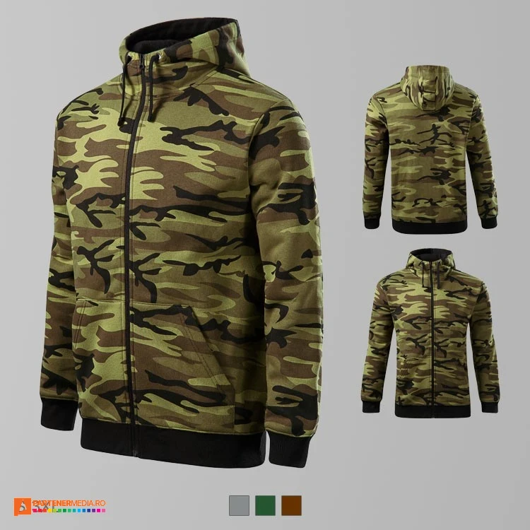 hanorace barbatesti cu design khaki camuflaj adc19 poza 3
