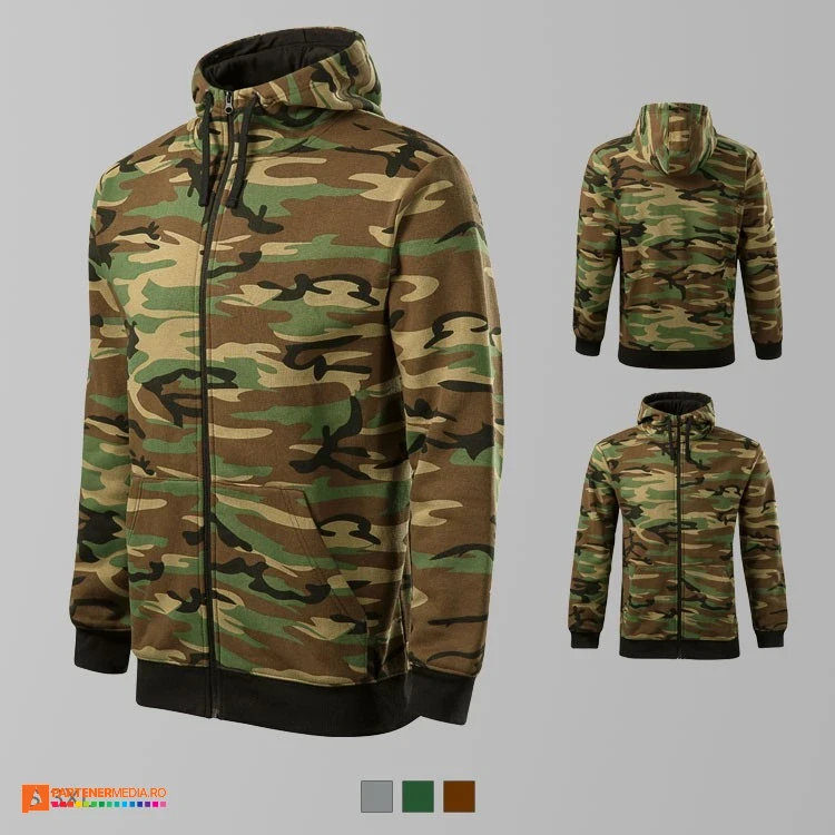 hanorace barbatesti cu design verde camuflaj adc19 poza 4