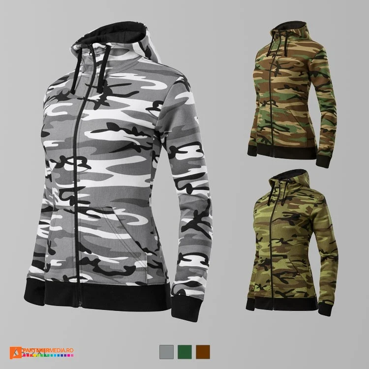hanorace de dama cu design camuflaj adc20 poza 1