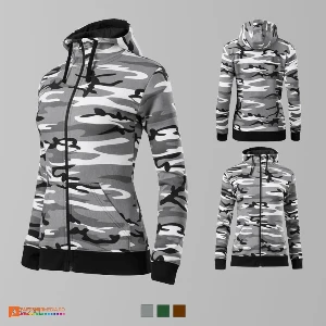 hanorace de dama cu design gri camuflaj adc20 poza 2