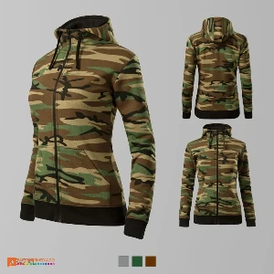 hanorace de dama cu design verde camuflaj adc20 poza 4