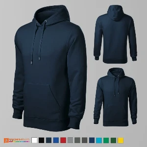 hanorace barbatesti bleumarin promotionale cu buzunar marsupiu adf13 poza 5
