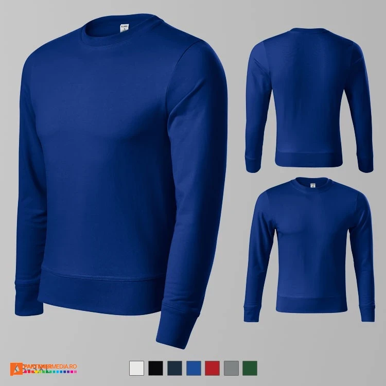 bluze albastre promotionale unisex din bumbac si poliester adp41 poza 3
