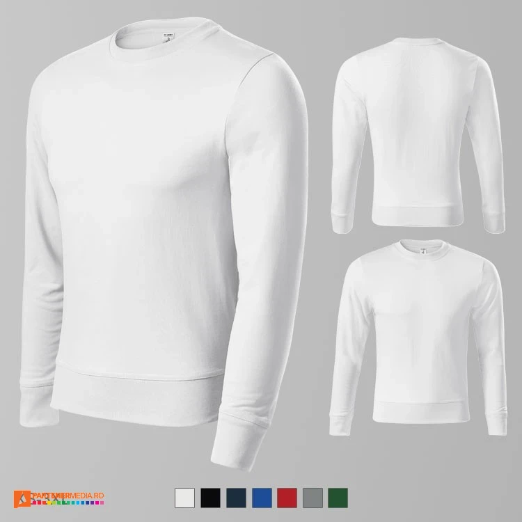 bluze albe promotionale unisex din bumbac si poliester adp41 poza 2