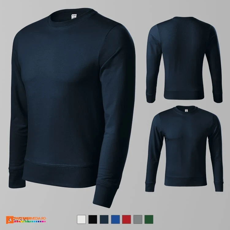 bluze bleumarin promotionale unisex din bumbac si poliester adp41 poza 4