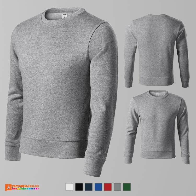 bluze gri promotionale unisex din bumbac si poliester adp41 poza 5