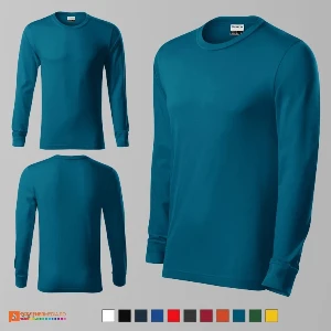 tricouri turquise unisex din bumbac cu maneci lungi adr05 poza 10
